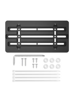 Front License Plate Bracket Holder, Universal Front Bumper License Plate Mounting Kit, Frame Tag Universal,  Car Tag Adapter, for Car Truck Van SUV with 6 Screws and Wrench Kit, Black Easy Mount