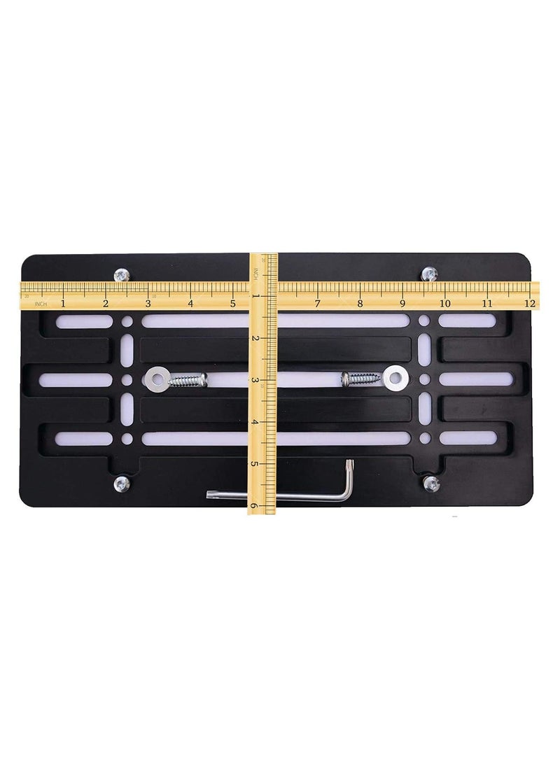 SYOSI - Front License Plate Bracket Holder, Universal Front Bumper License Plate Mounting Kit, Frame Tag Universal,  Car Tag Adapter, for Car Truck Van SUV with 6 Screws and Wrench Kit, Black Easy Mount - Image 1