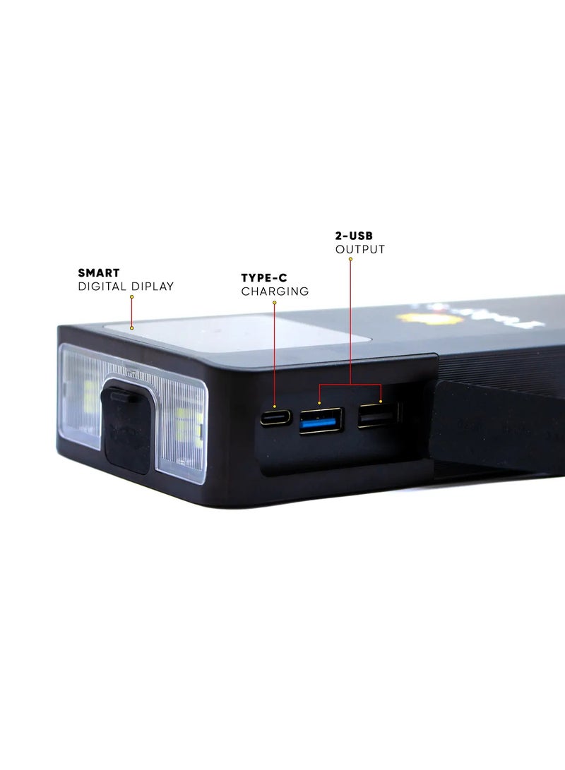 توبيز مشغل بطارية للسيارات بسعة 16000 مللي أمبير و 59.2 واط في الساعة، بالإضافة إلى باور بانك للأجهزة الإلكترونية. - Image 2