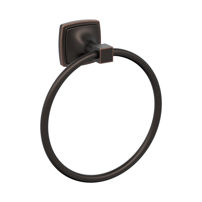 Amerock BH36092ORB | Oil Rubbed Bronze Towel Ring | 7-9/16 in (192 mm) Length Towel Holder | Stature | Hand Towel Holder for Bathroom Wall | Small Kitchen Towel Holder | Bath Accessories - Image 1