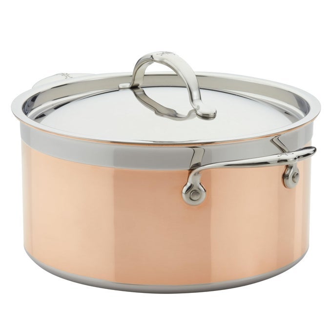 COPPERBOND COLLECTION 100 PURE COPPER STOCK POT INDUCTION COOKTOP COMPATIBLE 6 QUART
