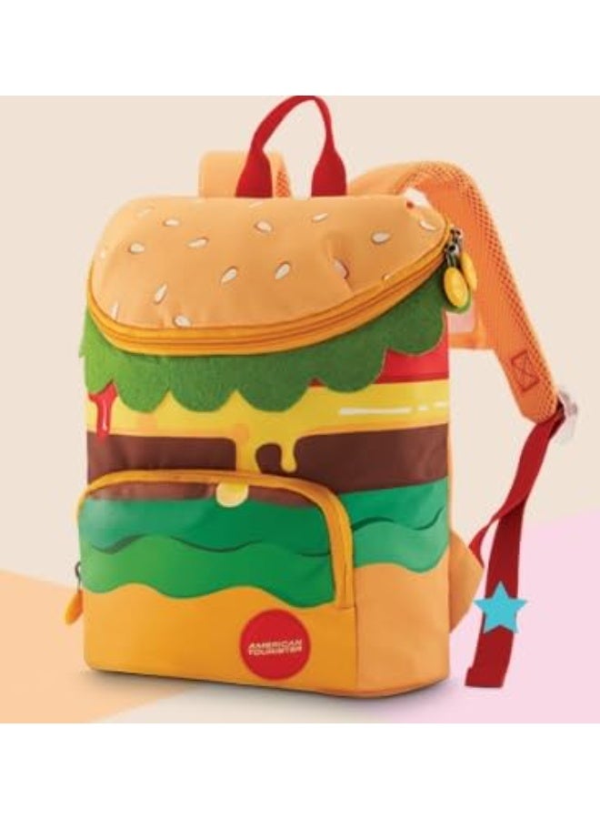 American Tourister 8.5 Litres Coodle 2.0 Burger Backpack with 2 compartment for Boys & Girls, Kids - Burger Brown - Image 1
