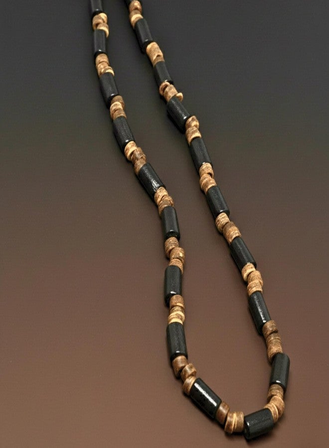 THE MEN THING ONYX TIMBER - 8 mm Beaded Necklace for Men and Boys (20 inches with adjustable cable chain) - Image 5