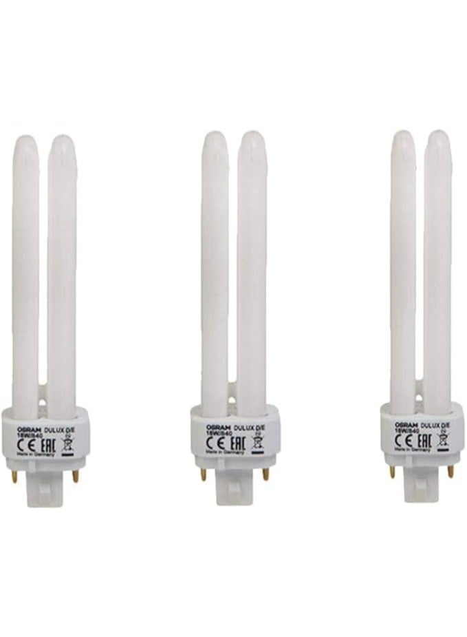 أوسرام مصباح فلورسنت موفر للطاقة (CFL) متين وعالي الجودة، بقوة 13 واط، ثنائي الدبابيس، إضاءة نهارية (عبوة من 3 مصابيح)، لون أبيض 6500 كلفن. - Image 2