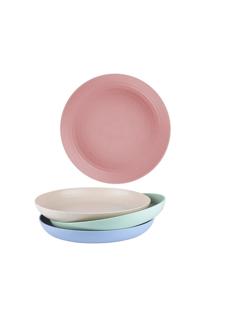 SYOSI Dinner Plates Set, 4 Pack 8" Plastic Unbreakable Plates Set for Family Party Picnic Home, Dishwasher Microwave Safe, Dessert Plates, Breakfast Plates Dinner Plates - Image 1