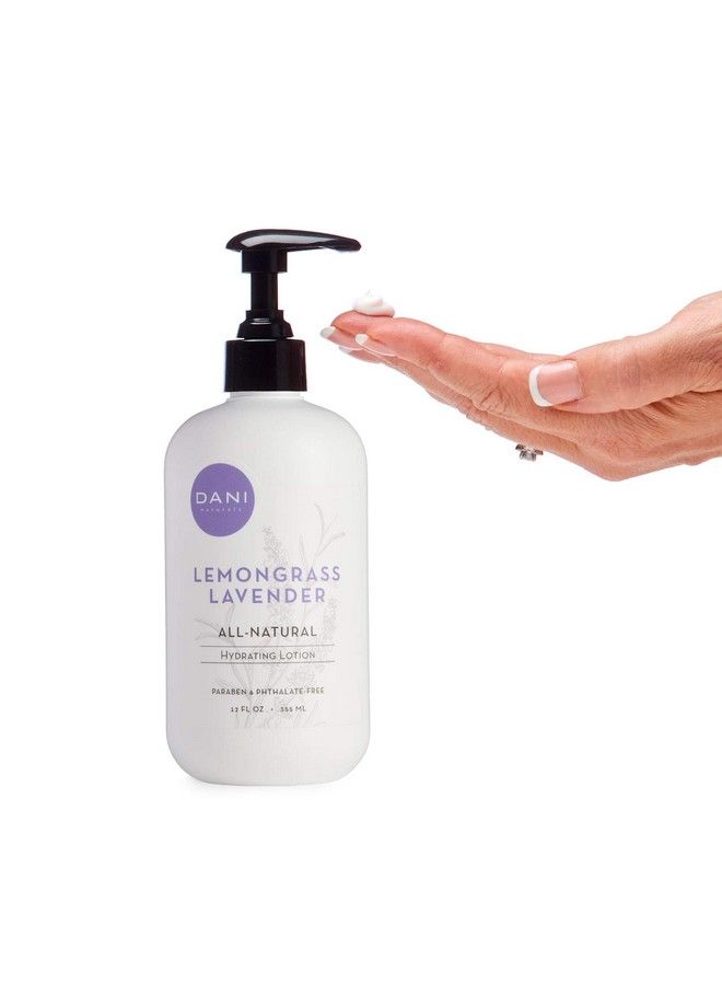 DANI Natural Hand & Body Lotion Naturals Calming Lemongrass Lavender Scented Aromatherapy Moisturizing Shea Butter & Aloe With Natural & Organic Ingredients 12 Ounce Bottle - Image 5