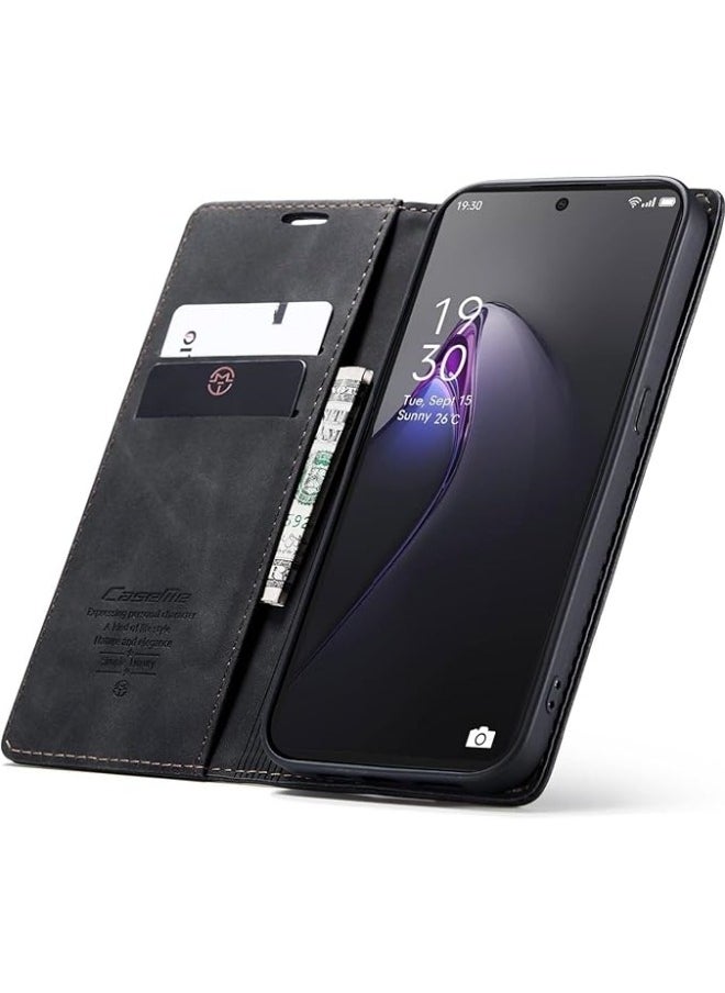 جنرال متوافقة مع Oppo Reno 8 Pro 5G ، غطاء جلد صناعي محفظة مع حواف TPU [فتحات للبطاقات] [دعم للوقوف الحر] [إغلاق مغناطيسي] ، غطاء قابل للطي مقاوم للصدمات.  - Image 2