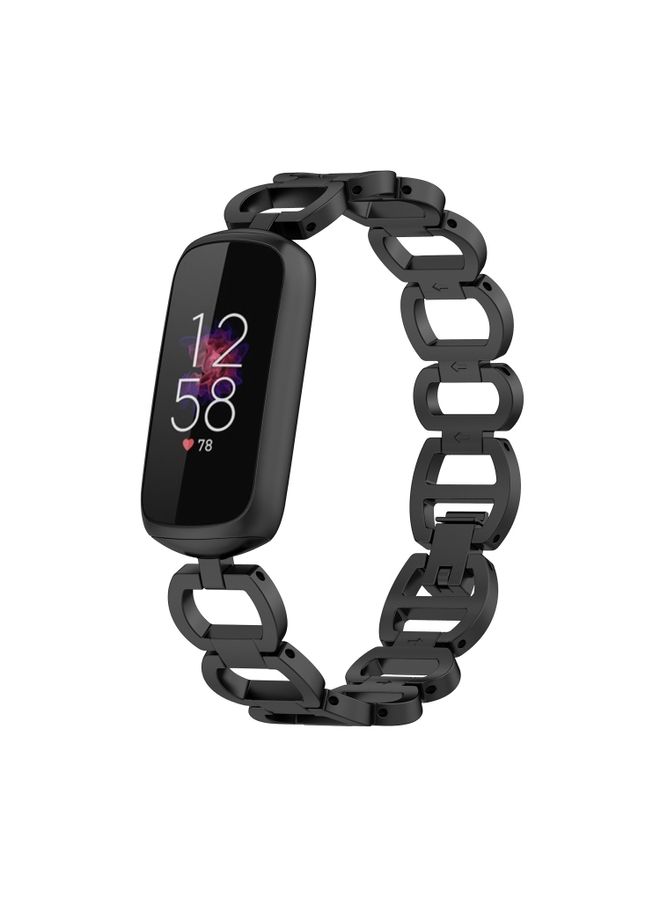 Replacement Strap For Fitbit Luxe Special Edition Metal Bracelet Watch Band Black