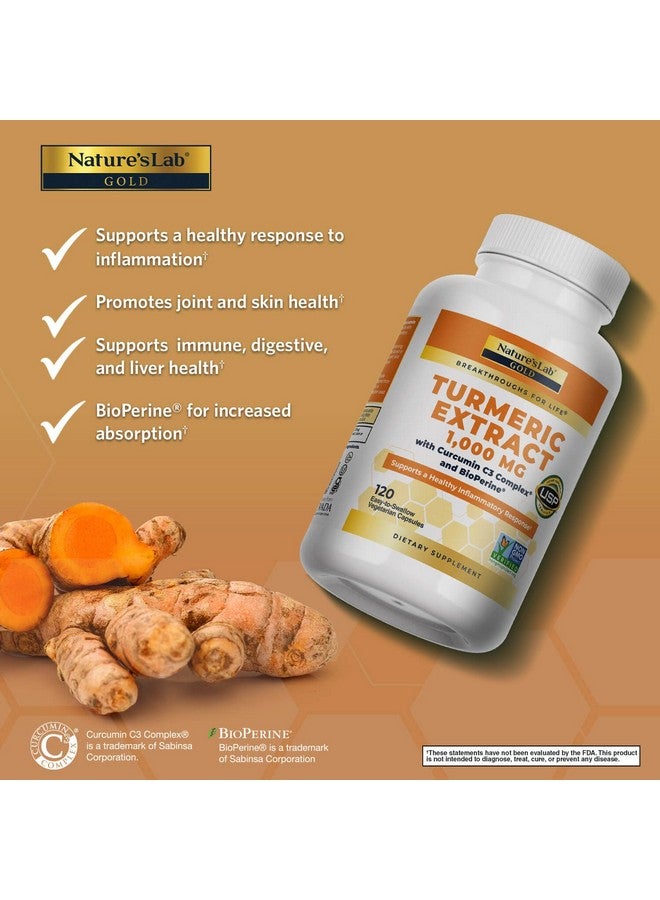 Nature's Lab معمل الطبيعة كركم كركمين C3 مركب 1000 ملغ - مستخلص الكركم 1000 ملغ وبيوبرين 5 ملغ موحد إلى 95%، يعزز صحة القلب والأوعية الدموية، المناعة، المفاصل، والبشرة - 120 كبسولة (إمداد لمدة 60 يوم)  - Image 2