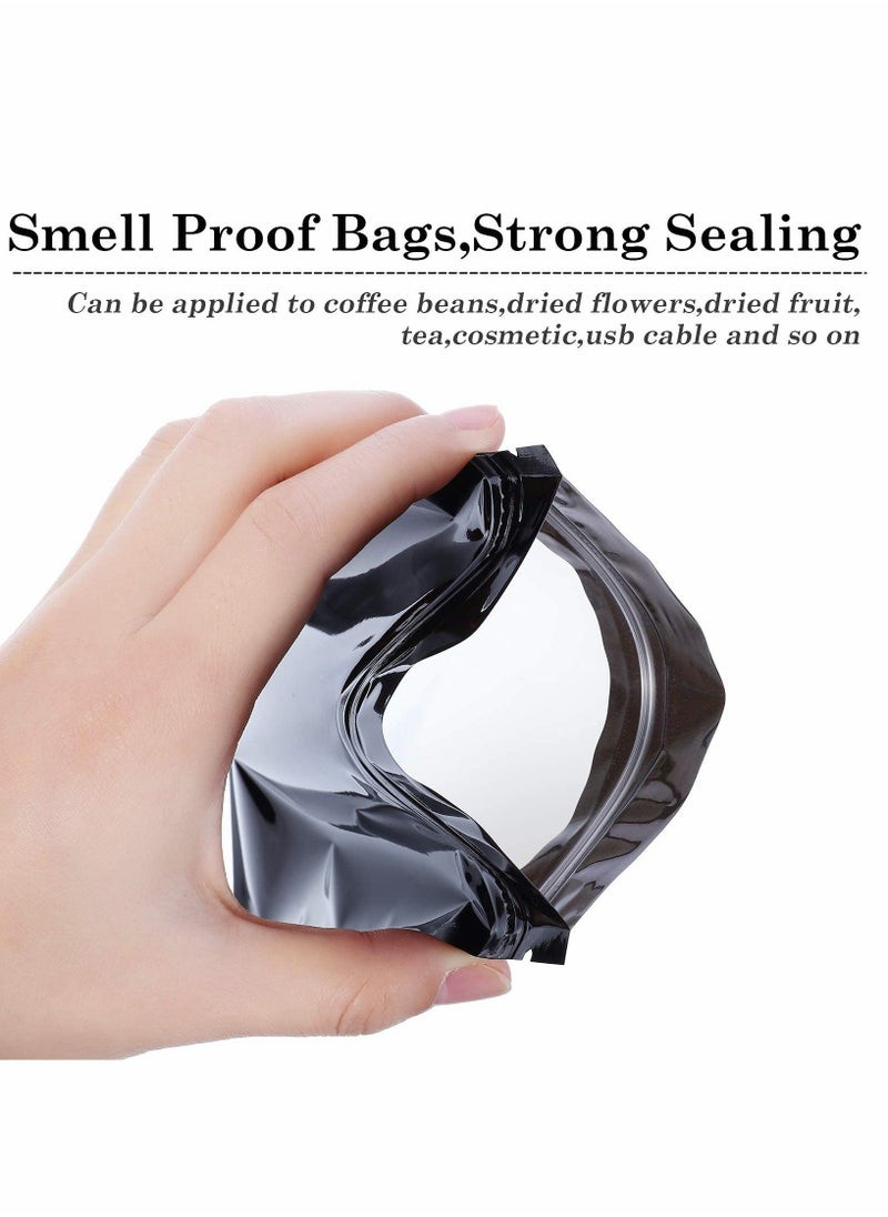 KASTWAVE - Resealable Smell Proof Bags Foil Pouch Bag Flat Bag(Black, 7*10cm, 100 Pieces) - Image 1