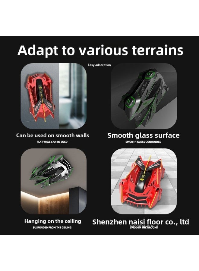 إسكدنيا Tiktok's Same Style Children's Light-chasing Wall Climbing Car Infrared Induction Special Effects Rechargeable Four-wheel Drive Drift Remote Control Car Toy-Color:Chasing Light Wall Climbing Car 【re - Image 3