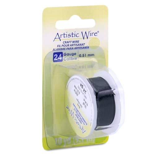 Artistic Wire, 24 Gauge Tarnish Resistant Colored Copper Craft Wire, Black, 10 yd - Image 1