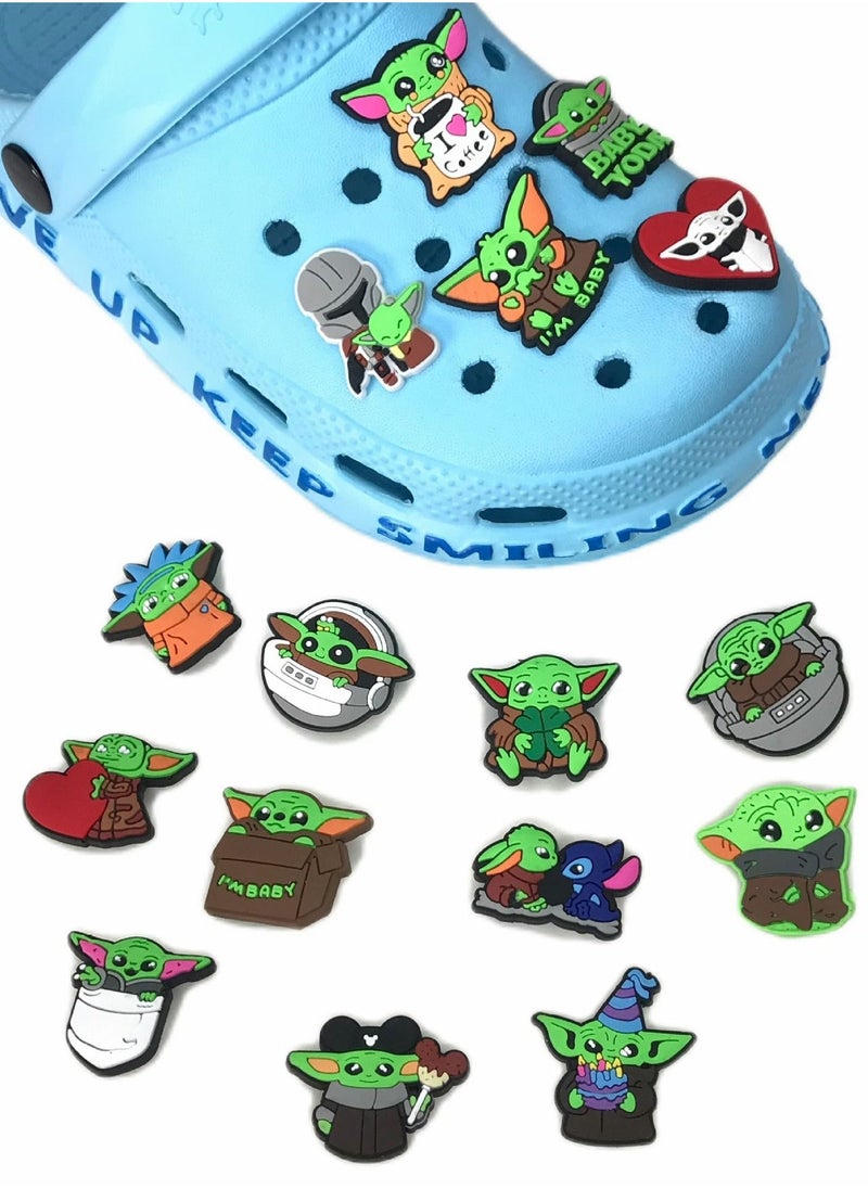 Shoe Decoration Charms for Crocs, 16 Pcs Yoda Cartoon Croc Accessories for Crocs Shoes ​PVC Charms Bracelet Wristband for Men Women Kids Girl Boy, Buckle Party Favors Birthday Gifts Nurse Charm - Image 3