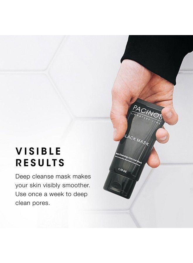 Pacinos Black Mask Deep Cleansing Activated Charcoal Mask Removes Impurities Blackheads & Cleans Pores 1.76 Fl. Oz. - Image 4