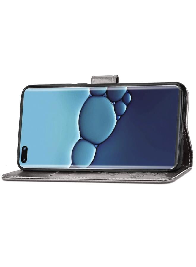 S-TOP Case For Huawei P40 Pro Four-leaf Clasp Embossed Buckle Mobile Phone Protection Leather Case with Lanyard & Card Slot & Wallet & Bracket Function - Image 5