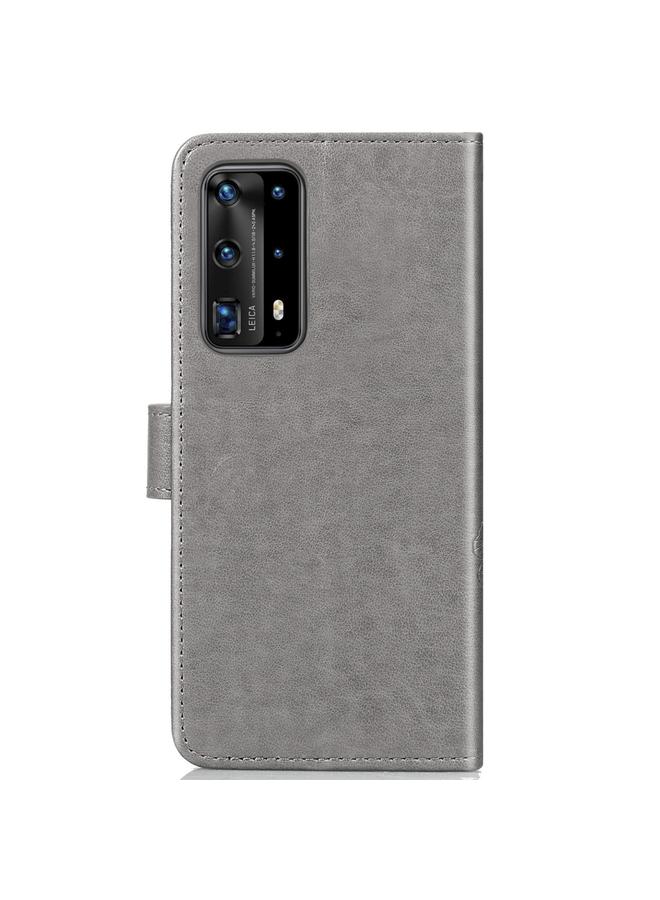 S-TOP Case For Huawei P40 Pro Four-leaf Clasp Embossed Buckle Mobile Phone Protection Leather Case with Lanyard & Card Slot & Wallet & Bracket Function - Image 3