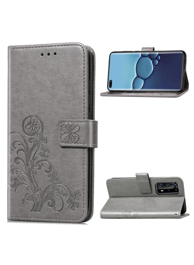 S-TOP Case For Huawei P40 Pro Four-leaf Clasp Embossed Buckle Mobile Phone Protection Leather Case with Lanyard & Card Slot & Wallet & Bracket Function - Image 1