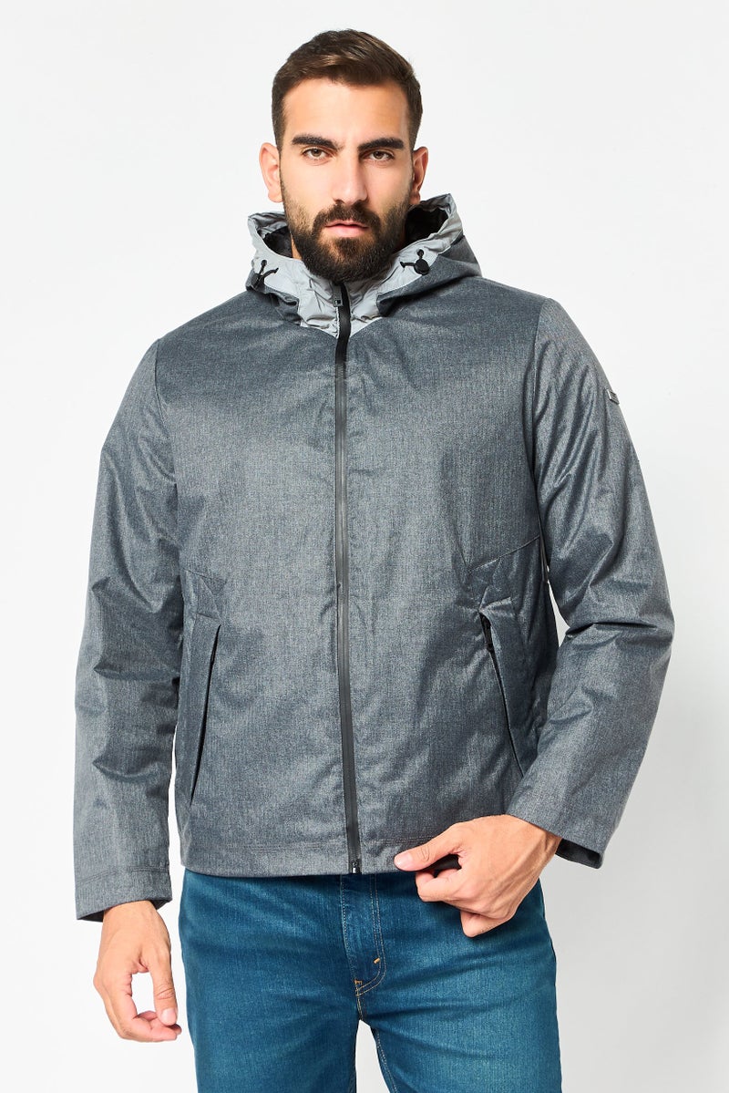 Kenneth Cole سترة هود رمادية للرجال - Image 1