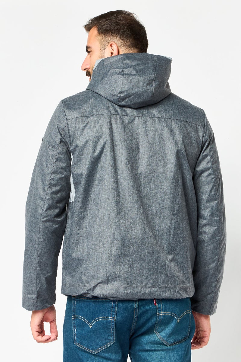 Kenneth Cole Men Heather Hooded Jacket, Grey - Image 4