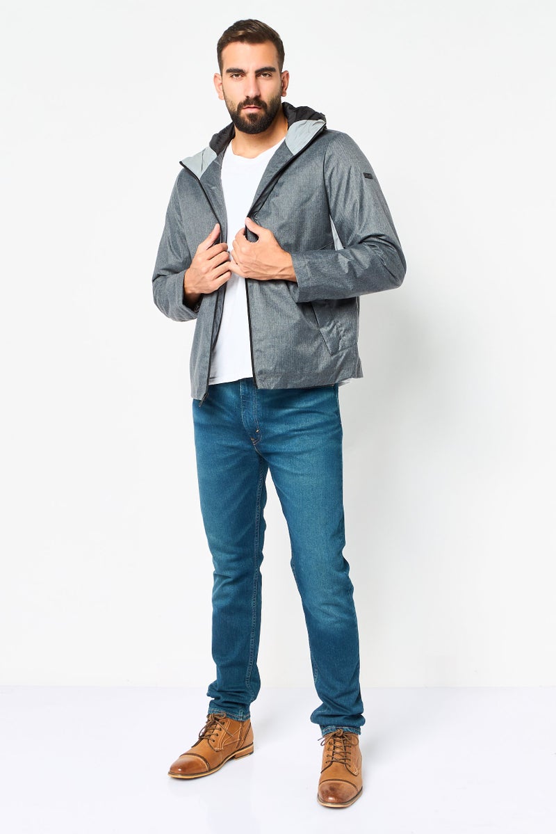 Kenneth Cole Men Heather Hooded Jacket, Grey - Image 2