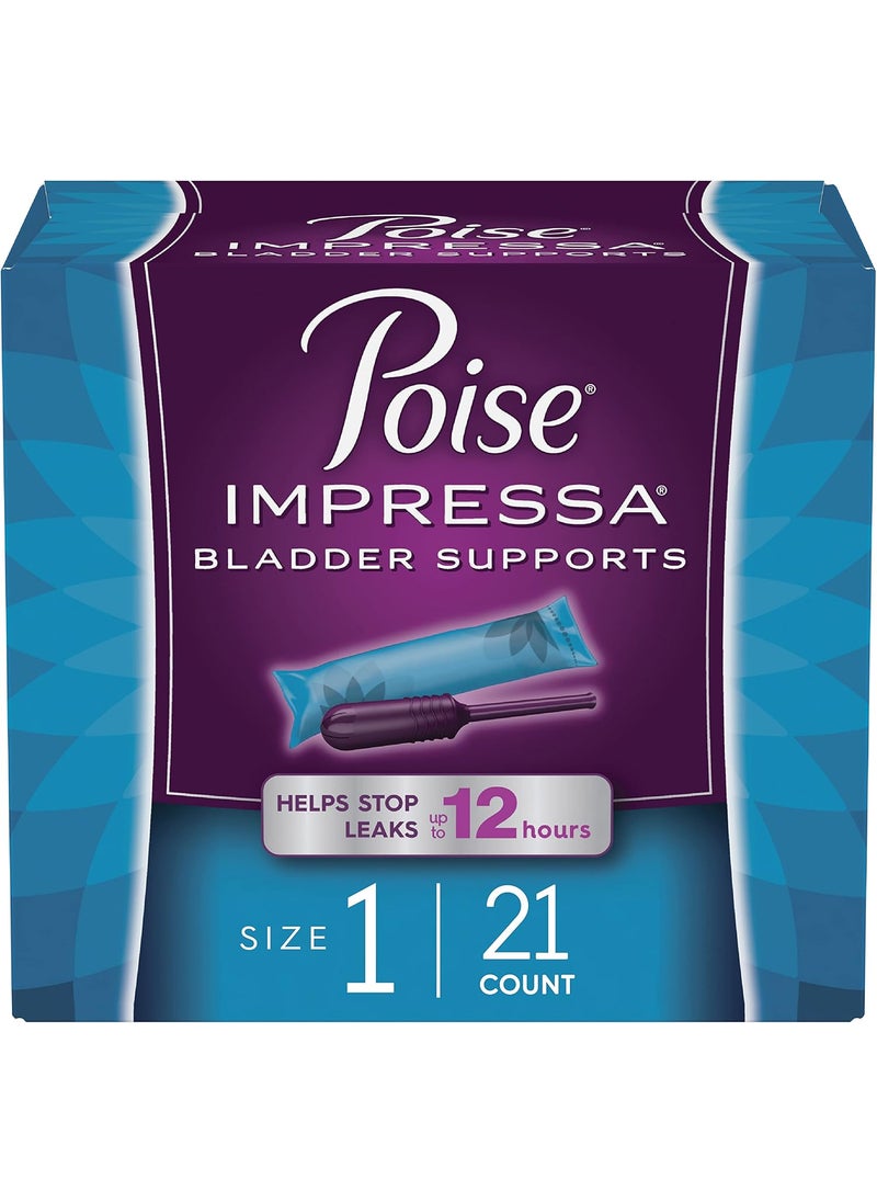 Poise Poise Impressa Incontinence Bladder Support for Women, Bladder Control, Size 1, 21 Count (Packaging May Vary) 
