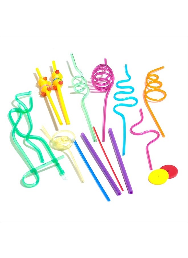 TalkTools Premium Drinking Crazy Straws - Fun Drinking Straws Silly Colorful Drinking Straws Crazy Straws For Kids Colorful Reusable Swirly Twisty Loop Straws For Party - 17pack  - Image 1