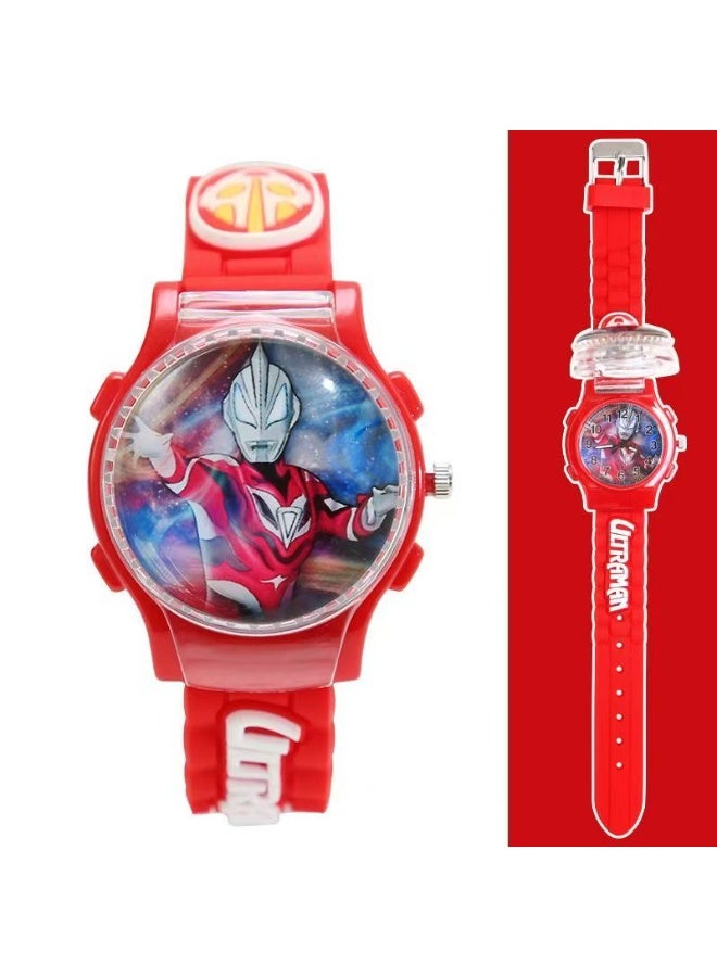 ULTRAMAN Red Ultraman Geed Cartoon Flip Cover Children's Watch (The Cover Can Turn) - Image 3