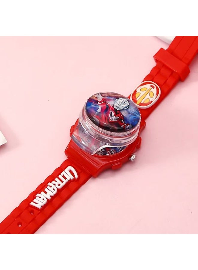 ULTRAMAN Red Ultraman Geed Cartoon Flip Cover Children's Watch (The Cover Can Turn) - Image 2