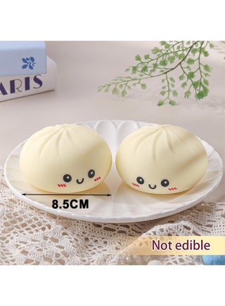 2Pcs Dumpling Squishies Toys, 3.3 Inches (8.5 cm) Stretchy Dumpling Stress Balls Fidget Sensory Toy for Kids and Adults. Squeeze Dough Ball Stress Relief Toy for Birthday Party Favor - view 2