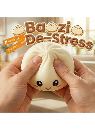 2Pcs Dumpling Squishies Toys, 3.3 Inches (8.5 cm) Stretchy Dumpling Stress Balls Fidget Sensory Toy for Kids and Adults. Squeeze Dough Ball Stress Relief Toy for Birthday Party Favor - view 4