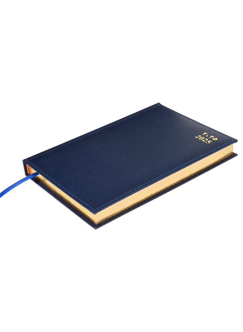 FIS Golden A5 Diary 2025 (Arabic/English) Blue - FSDI26AEG25BL - Image 1