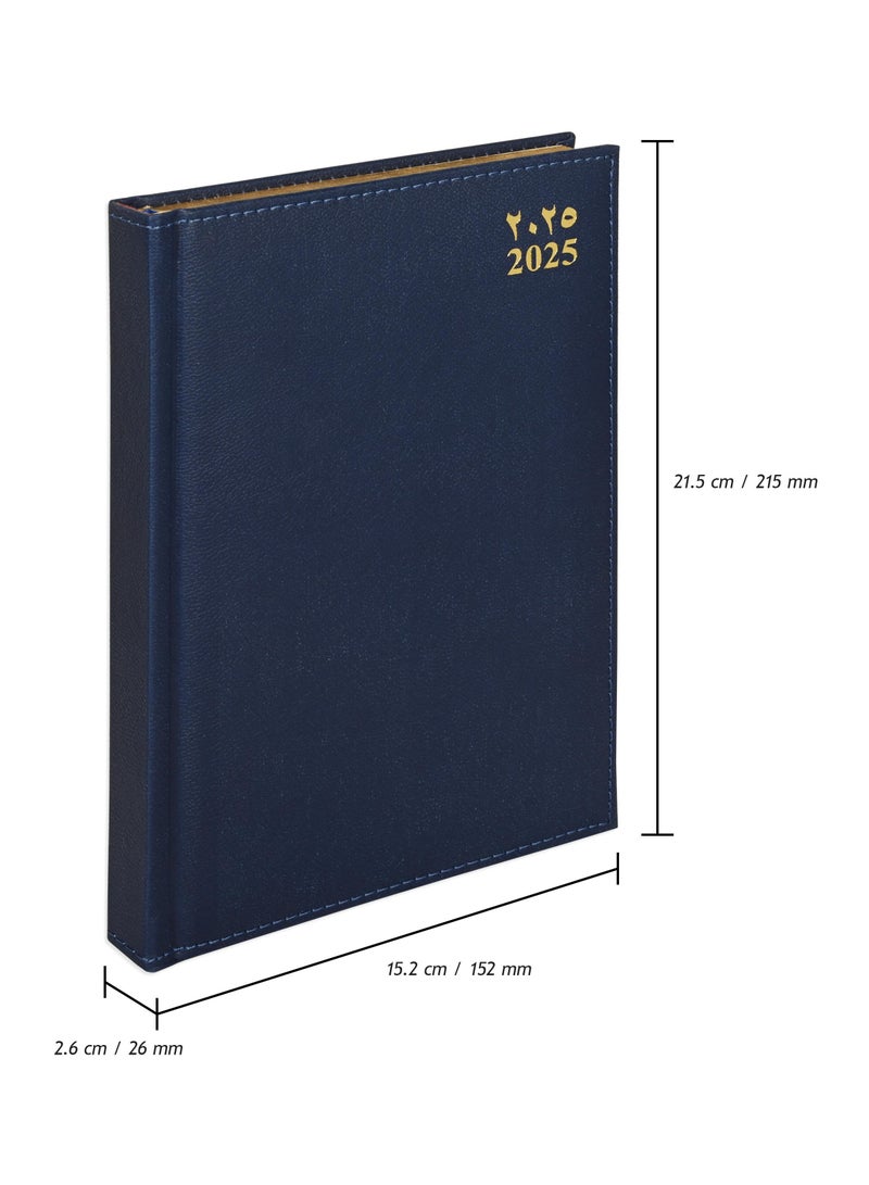 FIS Golden A5 Diary 2025 (Arabic/English) Blue - FSDI26AEG25BL - Image 4