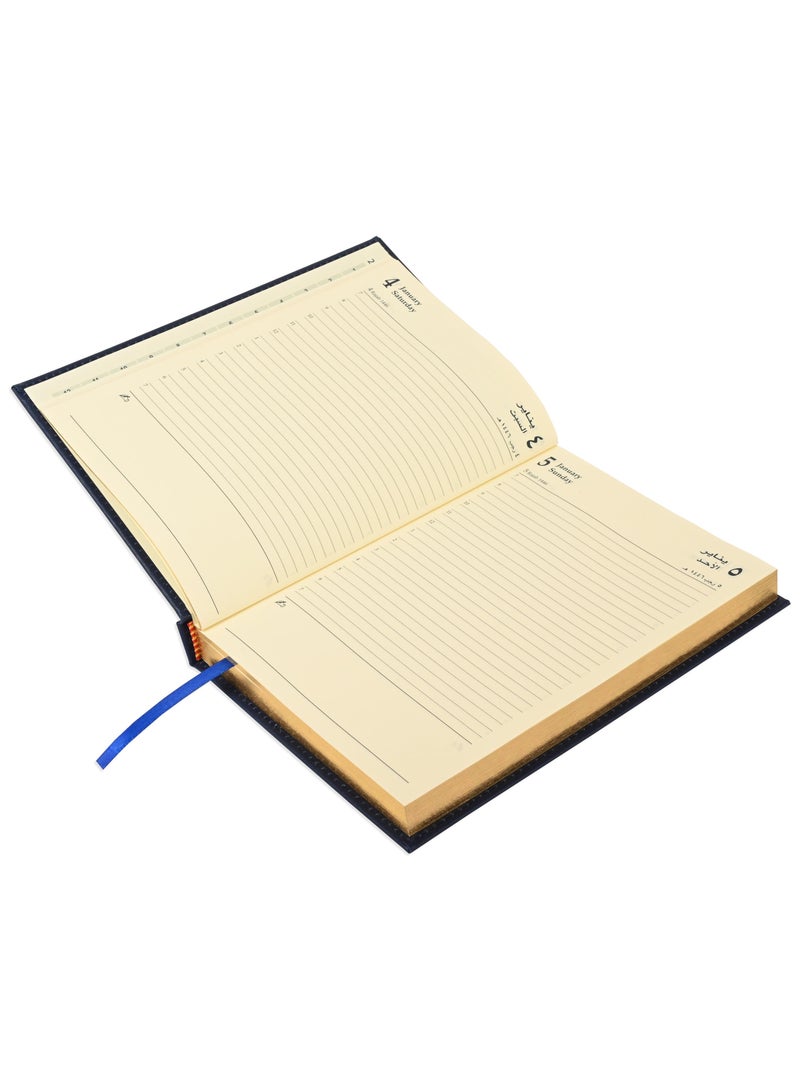 FIS Golden A5 Diary 2025 (Arabic/English) Blue - FSDI26AEG25BL - Image 2