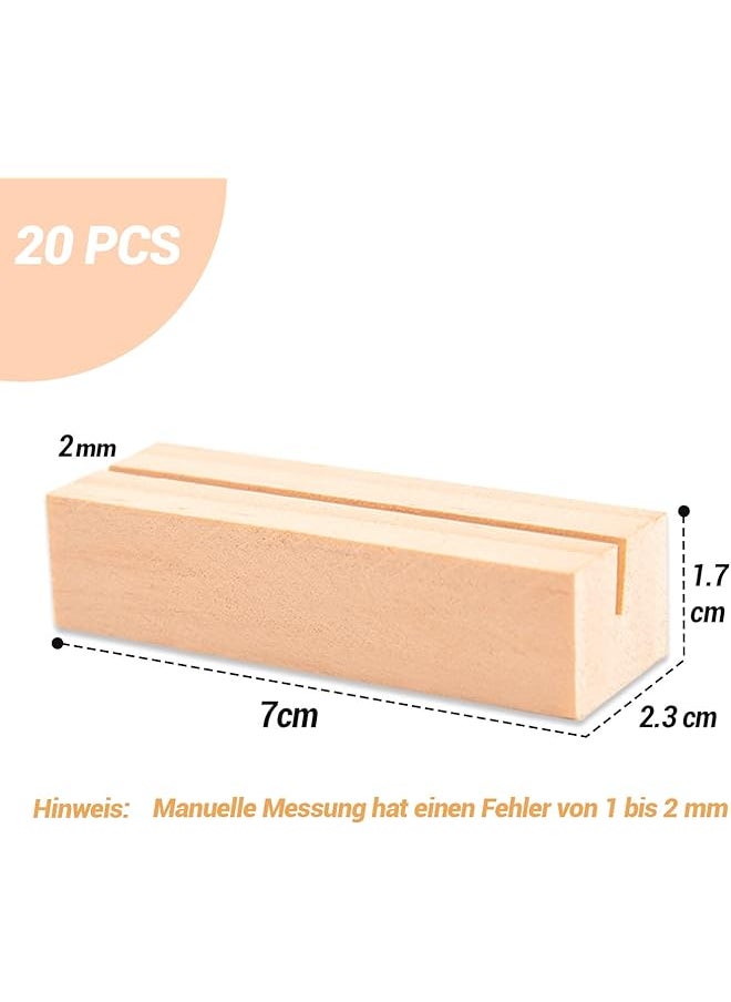 erorex 20Pcs Wood Place Card Holders Wood Table Number Stands Wood Name Card Holders For Tables Table Sign Stand Picture Holder Acrylic Sign Holders For Wedding Dinner Home Party Events Decoration  - Image 2
