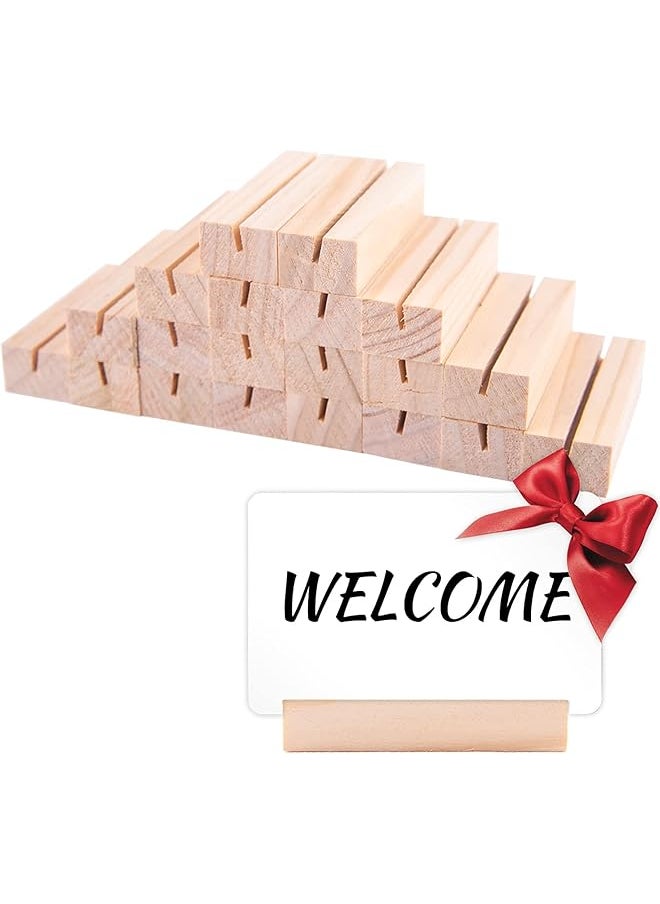 erorex 20Pcs Wood Place Card Holders Wood Table Number Stands Wood Name Card Holders For Tables Table Sign Stand Picture Holder Acrylic Sign Holders For Wedding Dinner Home Party Events Decoration  - Image 1