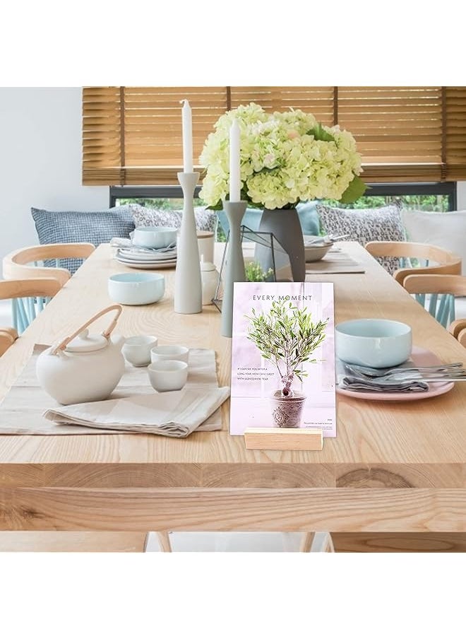 erorex 20Pcs Wood Place Card Holders Wood Table Number Stands Wood Name Card Holders For Tables Table Sign Stand Picture Holder Acrylic Sign Holders For Wedding Dinner Home Party Events Decoration  - Image 4