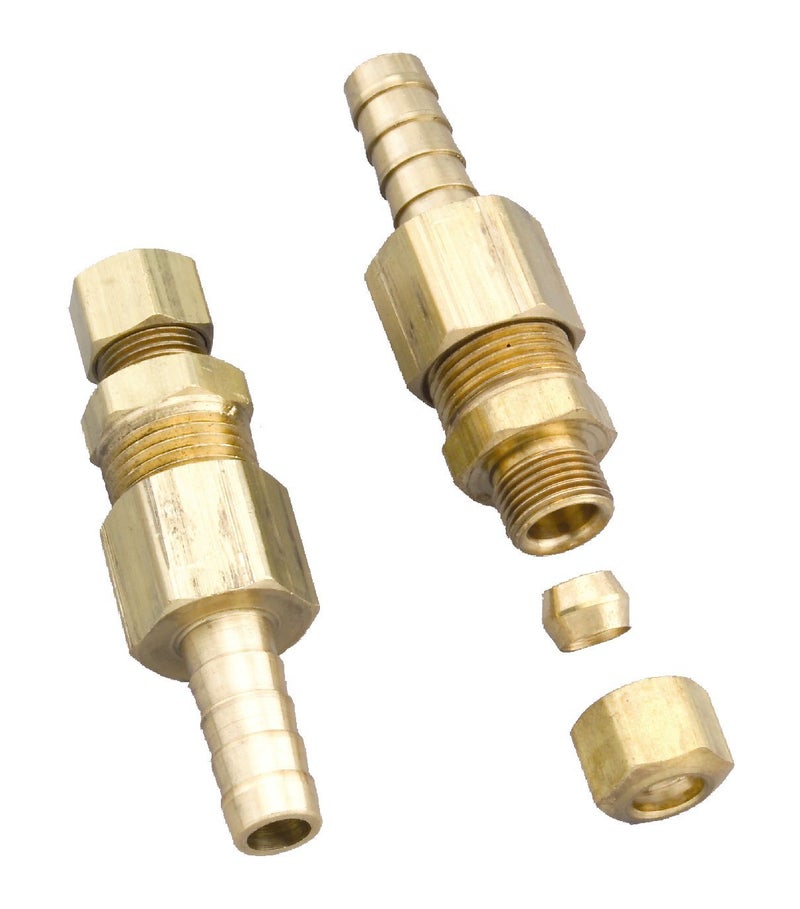 Derale 13031 5/16" Cooler line to 3/8" NPT Hose Barb Universal Transmission Line Fitting, Brass - Image 2