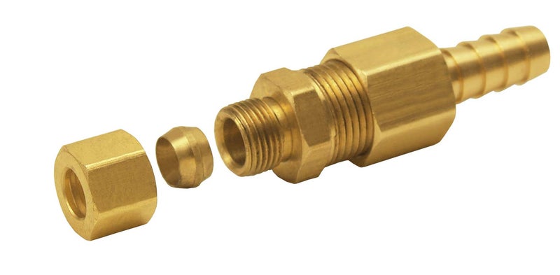 Derale 13031 5/16" Cooler line to 3/8" NPT Hose Barb Universal Transmission Line Fitting, Brass - Image 3