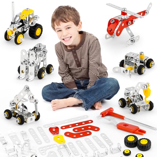 PANPAPA 6 Mini Models for Kids Ages 812 272pcsEngineering Toys with TruckForkliftExcavator Car Building Kit and so on Compatible with Metal Building Model SetsAssembly Toys Gifts for Boys Girls - Image 1