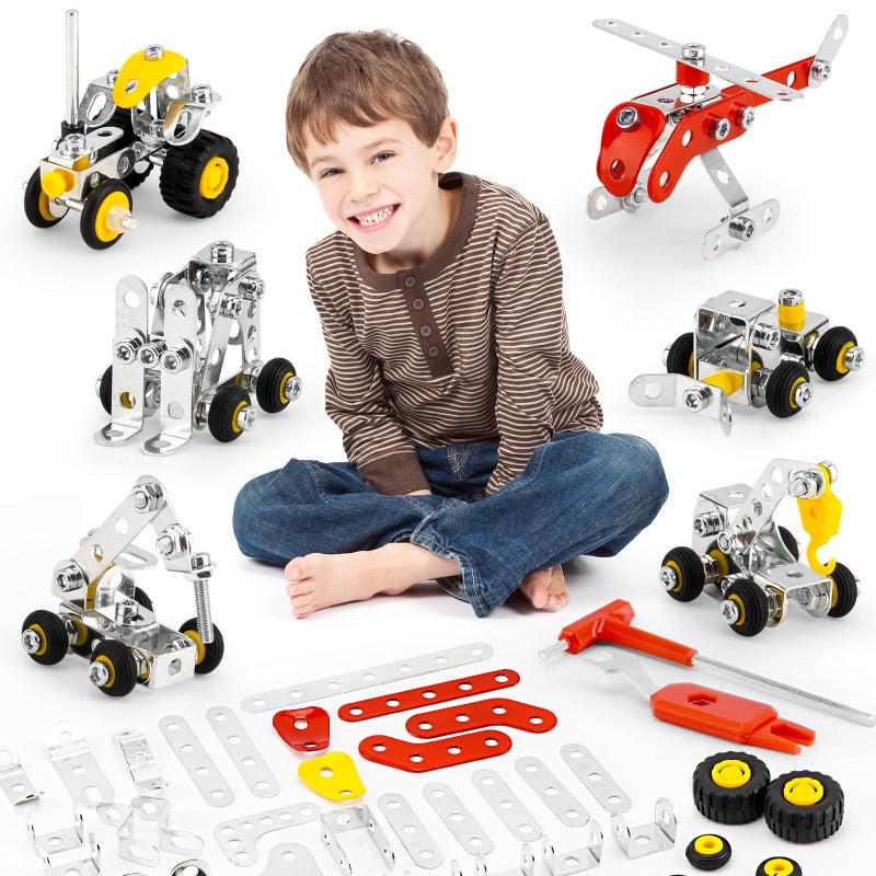 PANPAPA 6 Mini Models for Kids Ages 812 272pcsEngineering Toys with TruckForkliftExcavator Car Building Kit and so on Compatible with Metal Building Model SetsAssembly Toys Gifts for Boys Girls - Image 3
