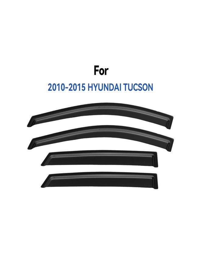 YQAUTEC Window Visors Rain Guards for 2010 2011 2012 2013 2014 2015 Hyundai Tucson, Out-Channel Window Vent Wind Deflectors Visors Shades for 10-15 Tucson - Image 2