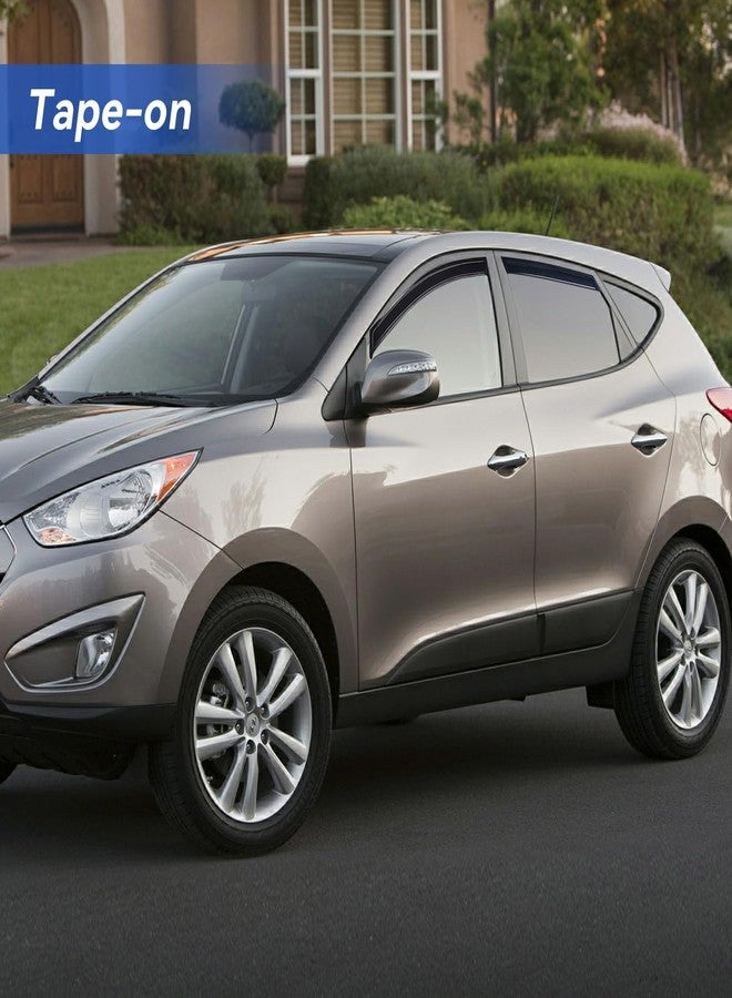 YQAUTEC Window Visors Rain Guards for 2010 2011 2012 2013 2014 2015 Hyundai Tucson, Out-Channel Window Vent Wind Deflectors Visors Shades for 10-15 Tucson - Image 3