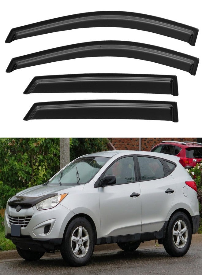 YQAUTEC Window Visors Rain Guards for 2010 2011 2012 2013 2014 2015 Hyundai Tucson, Out-Channel Window Vent Wind Deflectors Visors Shades for 10-15 Tucson - Image 1