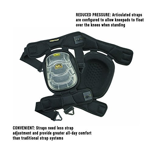 Custom Leathercraft CLC Custom Leathercraft 378 Gel-Tek Stabili-Cap Multi-Surface Articulated Kneepads, Black - Image 4