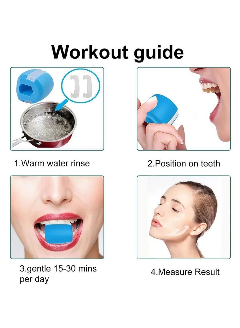 3Pcs Jawline Exerciser, Facial Silicone Jawline Exerciser for Women and Men（Red, Black, Blue）