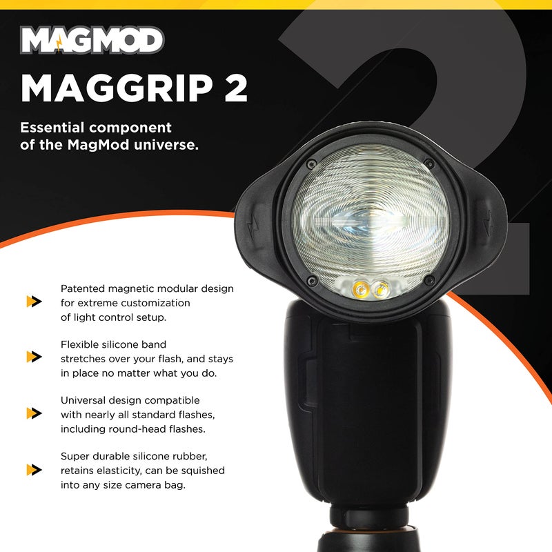 MAGMOD MagGrip 2 by MagMod | Magnetic Light Diffuser Attachment | Universal Silicone Speedlite Mount | Modular Camera Lighting System | Photography Light Diffuser - Image 2