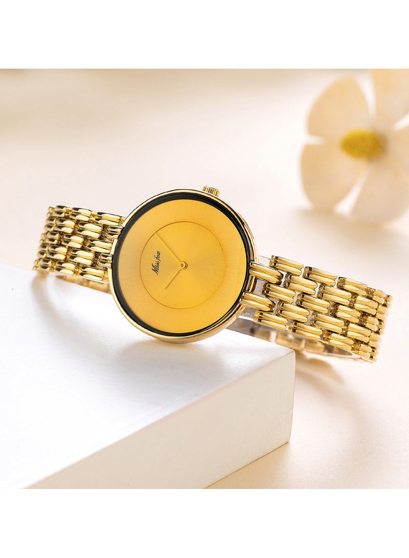 MISS FOX Women's Gold Fashion Watch, Minimalist Bracelet Design Watch. - Image 2