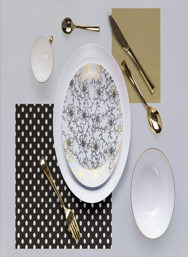 Trendables 60-Pack Combo Premium Disposable Plastic Dinnerware - Versa Design Includes: 20 x 10.25" Dinner Plates, 20 x 8" Salad Plates, 20 x 24 oz. Salad/Soup Bowls - Image 3