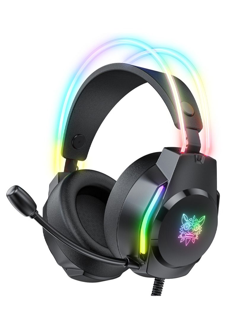 onikuma X26 Wired PC Gaming Headphone with Mic and RGB Light for PC/PS4/PS5/Xbox - Image 1