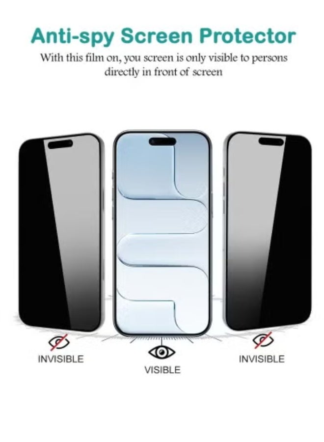 TIGER Nano Ceramic Anti-Fingerprint Matte Privacy Screen Protector for iPhone 17 Air – Edge-to-Edge 9H Tempered Glass with Blue Light Filter, Anti-Spy Privacy Protection, Scratch Resistance, HD Clarity, Eye Comfort, and Bubble-Free Installation – Black - Image 3